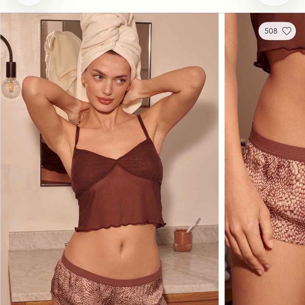 Anthropologie Brown Textured Panties
